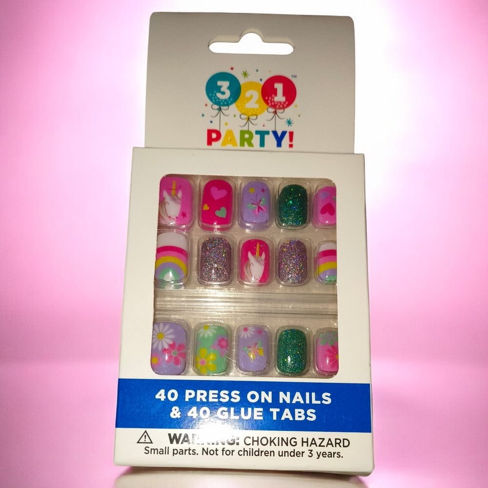 ⭐Trade In Progress⭐3-2-1 Party! Pink & Multicolor Press-On Nails - 40 Pack